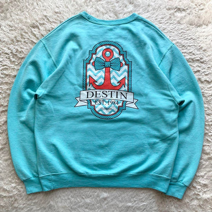 ジャージーズ 美品 00s JERZEES DESTIN 両面プリント ロゴ スウェット