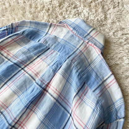 ラルフローレン 極美品 現行 リネンチェックシャツワンピース