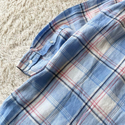 ラルフローレン 極美品 現行 リネンチェックシャツワンピース