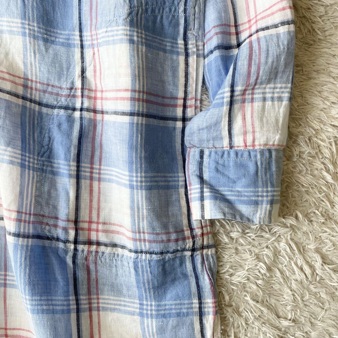 ラルフローレン 極美品 現行 リネンチェックシャツワンピース