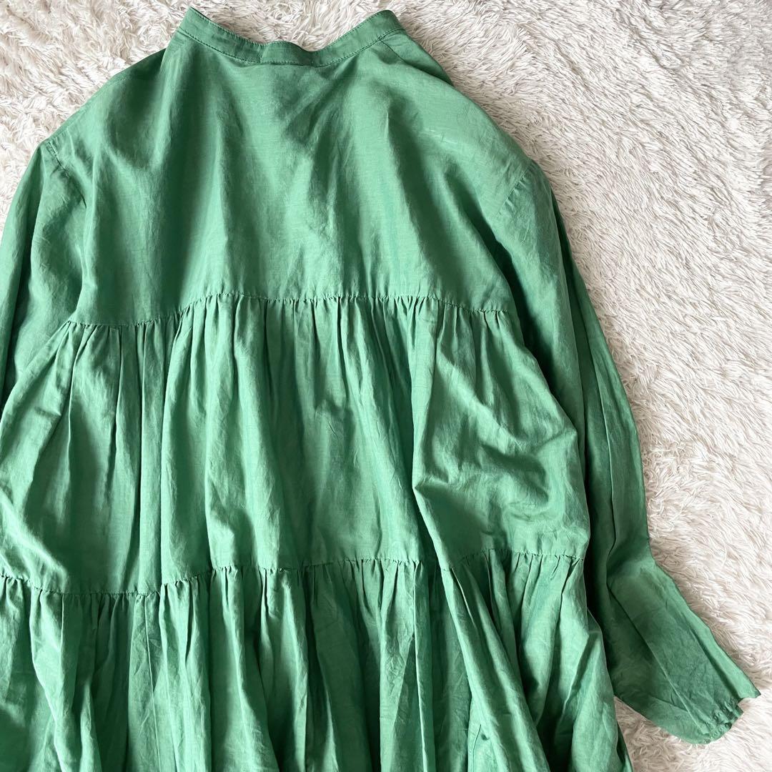 美品 FRAY I.D. ワッシャーティアードワンピース コットンシルク