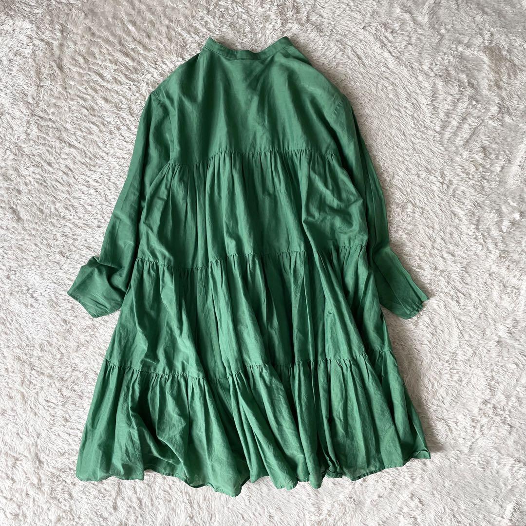 美品 FRAY I.D. ワッシャーティアードワンピース コットンシルク