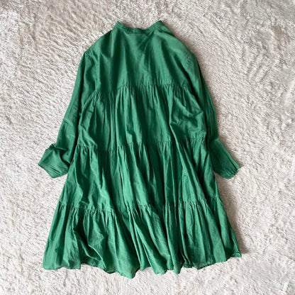 美品 FRAY I.D. ワッシャーティアードワンピース コットンシルク
