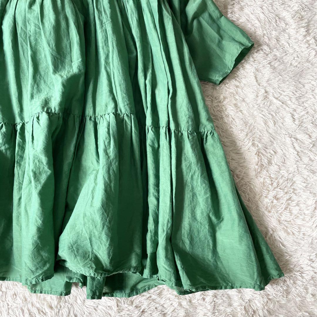 美品 FRAY I.D. ワッシャーティアードワンピース コットンシルク