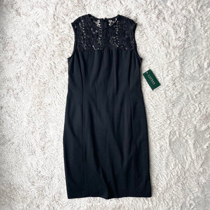 ラルフローレン 新品タグ付 ノースリーブワンピース レース 黒