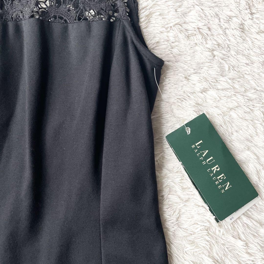 ラルフローレン 新品タグ付 ノースリーブワンピース レース 黒