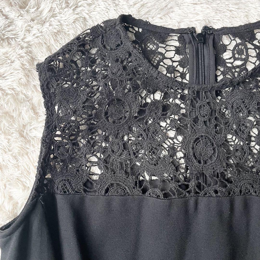 ラルフローレン 新品タグ付 ノースリーブワンピース レース 黒