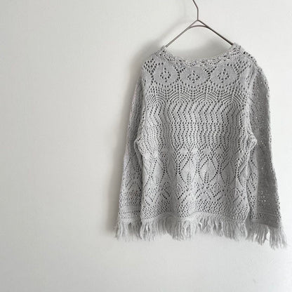 45R 美品 45R レースのTシャツ 2 グレー