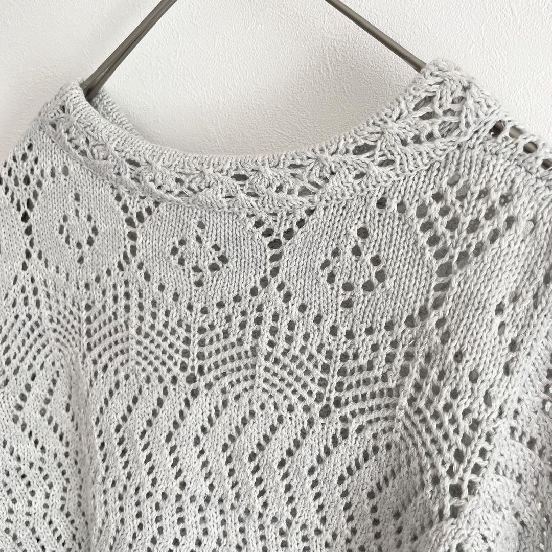 45R 美品 45R レースのTシャツ 2 グレー