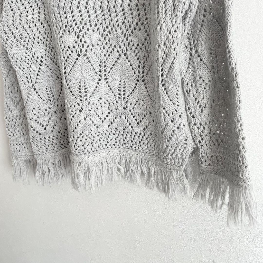 45R 美品 45R レースのTシャツ 2 グレー