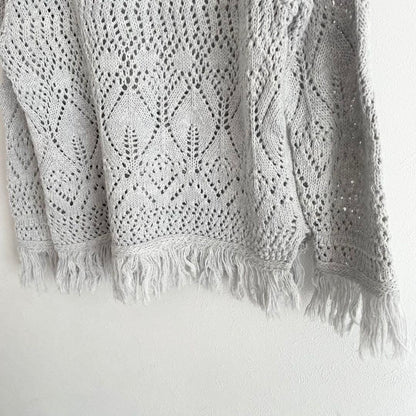 45R 美品 45R レースのTシャツ 2 グレー