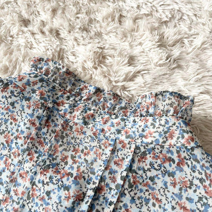 JUSGLITTY 新品タグ付 フリルネックシアーブラウス 小花柄