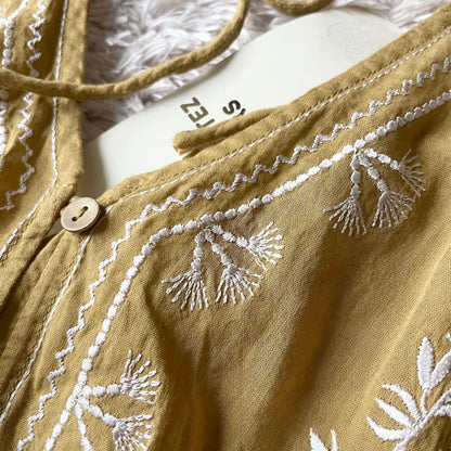 ヌキテパ 新品タグ付 ne Quittezpas ノースリーブ ブラウス 刺繍