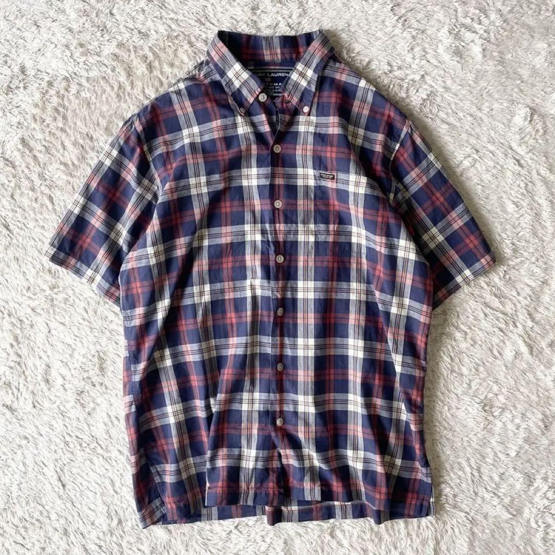 ポロスポーツ 美品 90s POLO SPORT チェックシャツ L 短丈