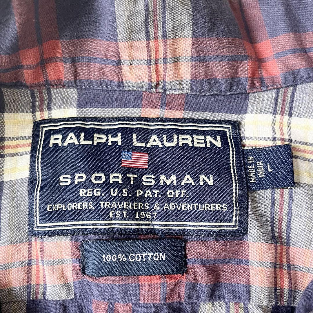 ポロスポーツ 美品 90s POLO SPORT チェックシャツ L 短丈