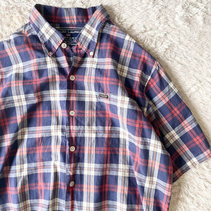 ポロスポーツ 美品 90s POLO SPORT チェックシャツ L 短丈