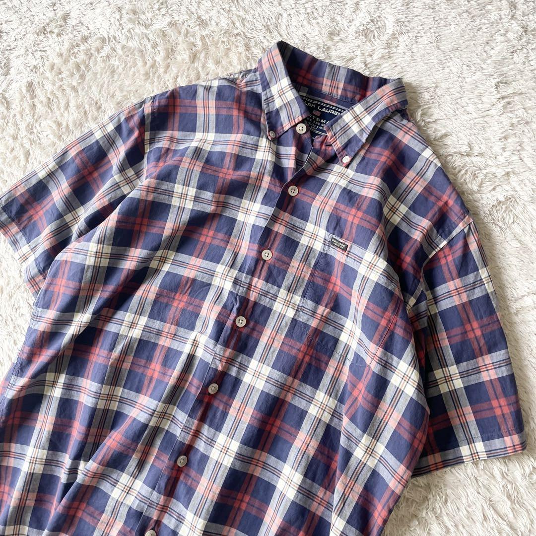 ポロスポーツ 美品 90s POLO SPORT チェックシャツ L 短丈