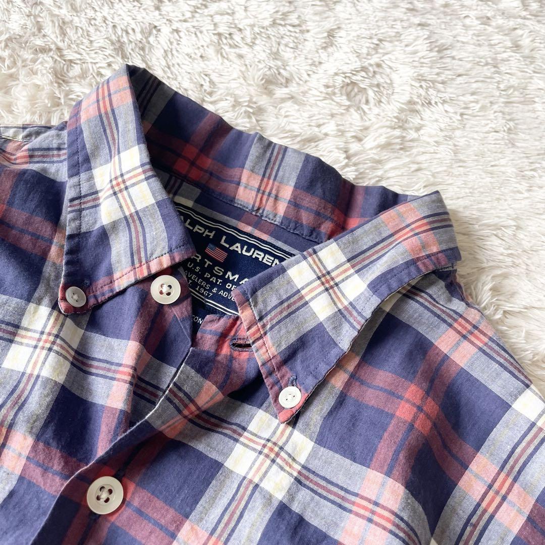 ポロスポーツ 美品 90s POLO SPORT チェックシャツ L 短丈