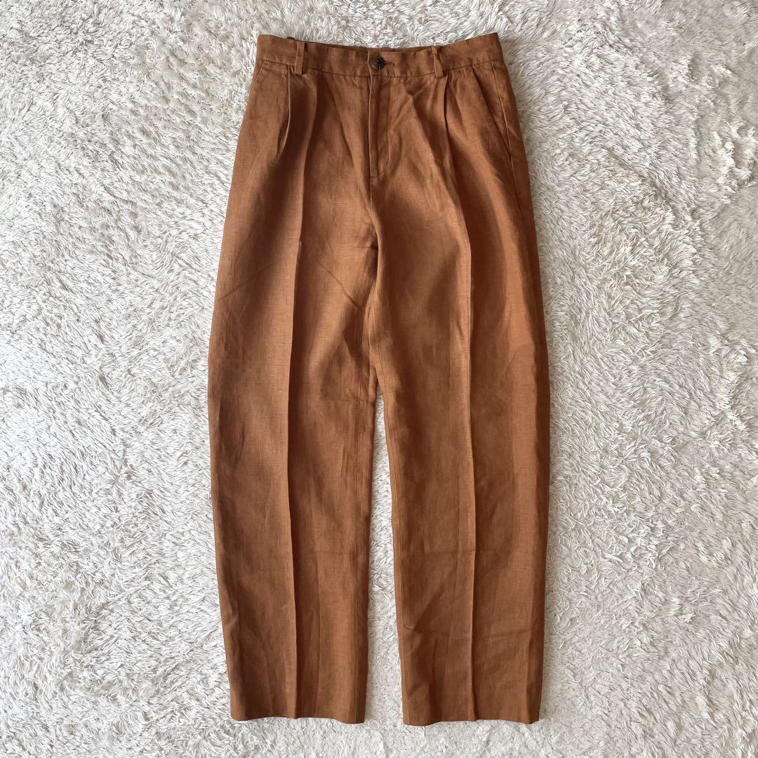 プラージュ 美品 plage リネントラウザーズ 38 ブラウン