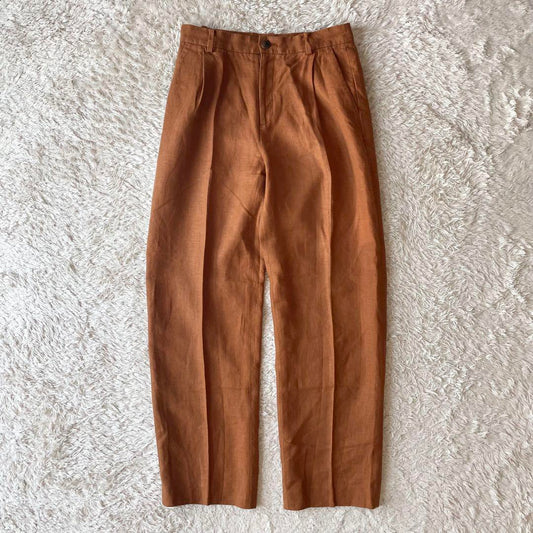 プラージュ 美品 plage リネントラウザーズ 38 ブラウン