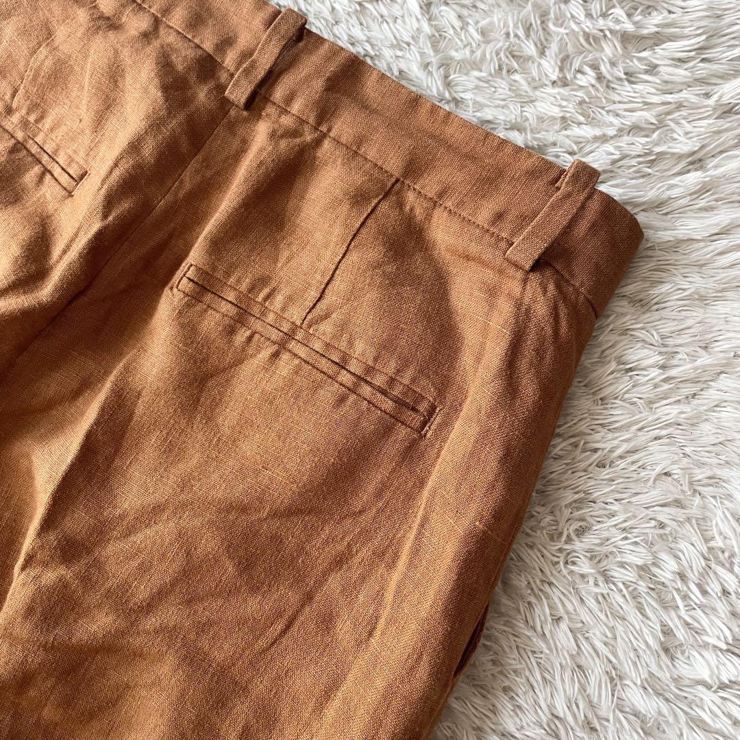 プラージュ 美品 plage リネントラウザーズ 38 ブラウン