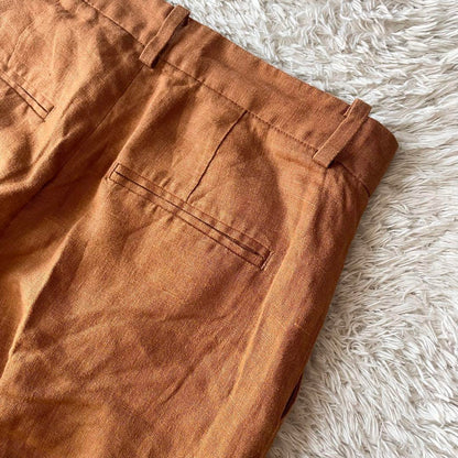 プラージュ 美品 plage リネントラウザーズ 38 ブラウン