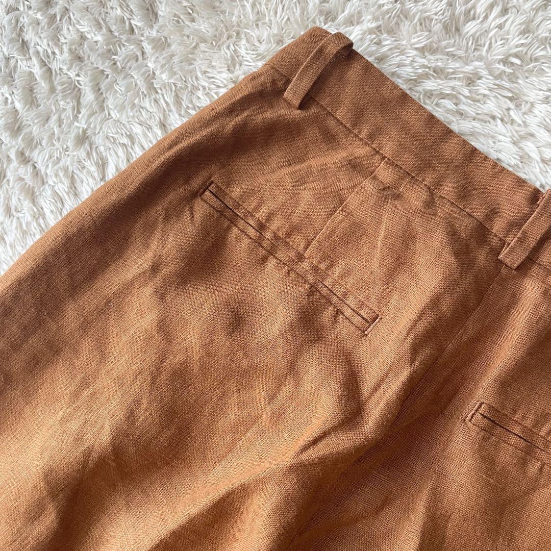 プラージュ 美品 plage リネントラウザーズ 38 ブラウン