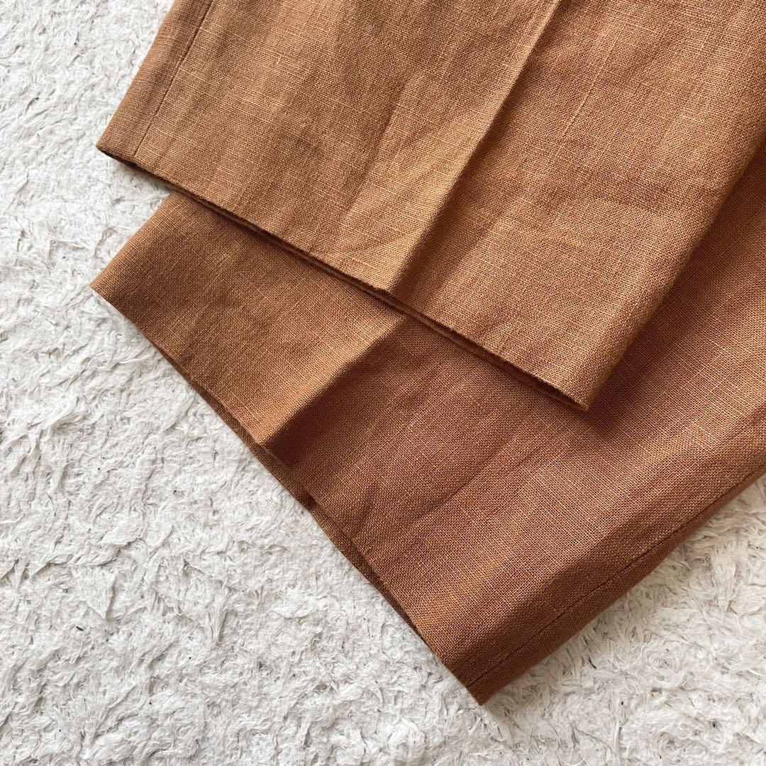 プラージュ 美品 plage リネントラウザーズ 38 ブラウン