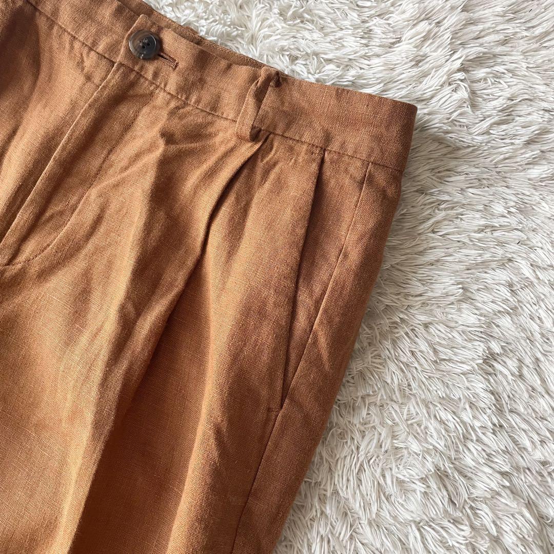 プラージュ 美品 plage リネントラウザーズ 38 ブラウン