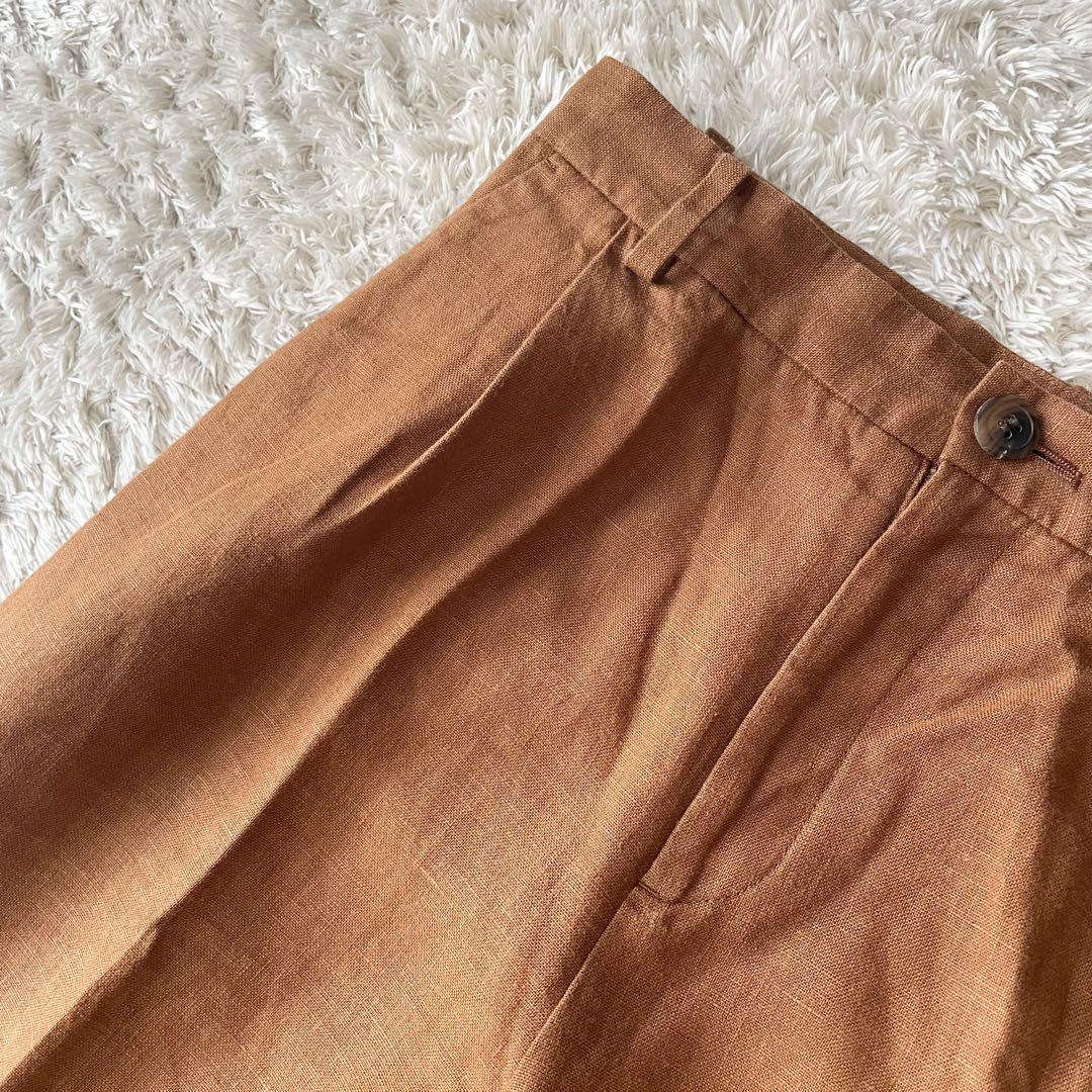 プラージュ 美品 plage リネントラウザーズ 38 ブラウン
