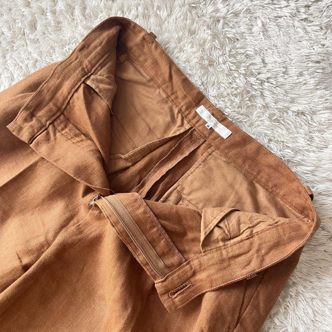 プラージュ 美品 plage リネントラウザーズ 38 ブラウン