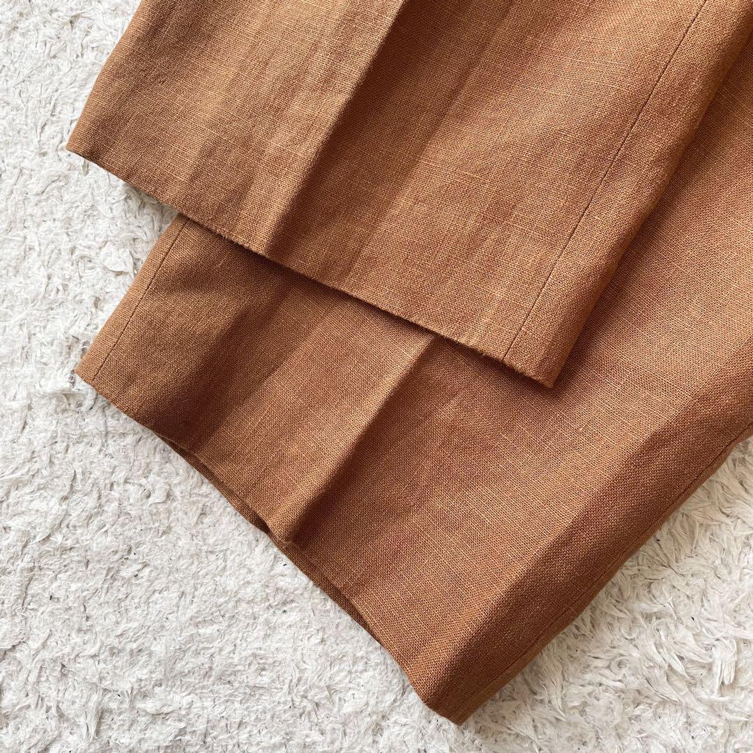 プラージュ 美品 plage リネントラウザーズ 38 ブラウン