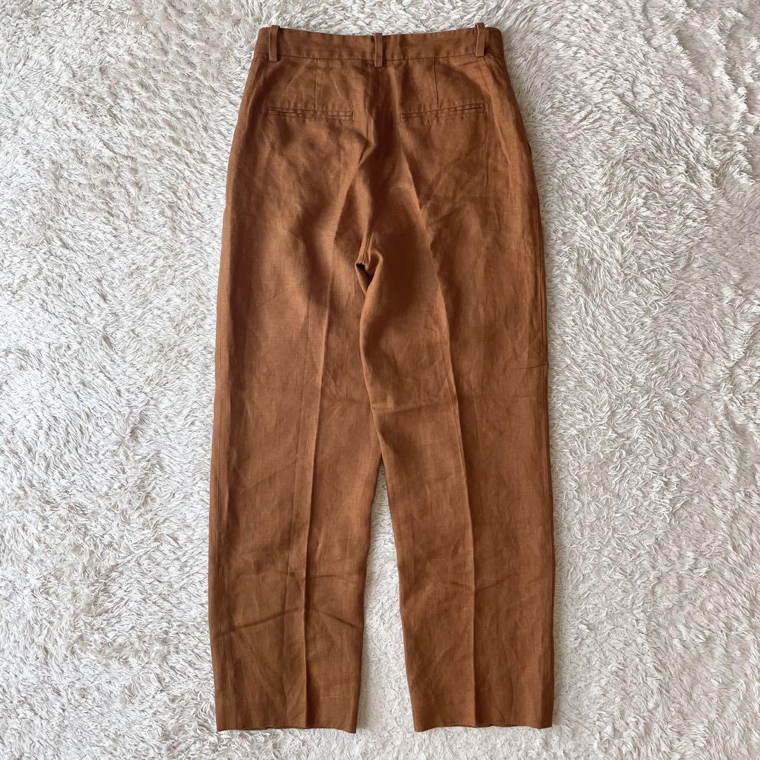プラージュ 美品 plage リネントラウザーズ 38 ブラウン