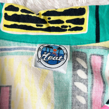 90s HEAT 美品 オープンカラーシャツ USA製