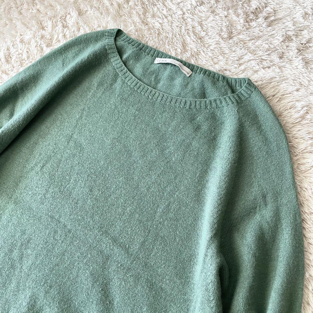 イエナ 美品 IENA チュニックニット アンゴラ混 F グリーン