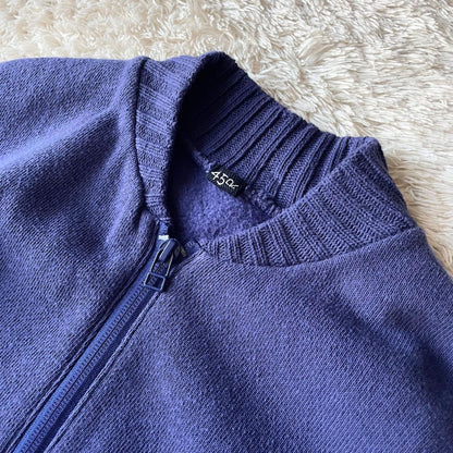 45R 美品 ふわふわ裏毛ブルゾン 2 ブルー