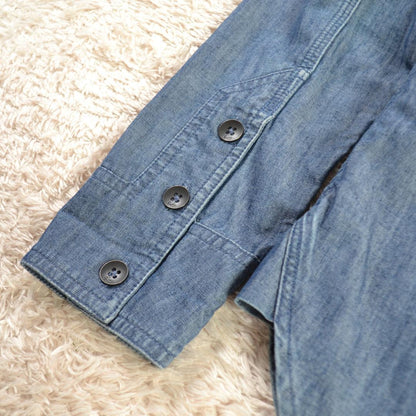 デンハム 美品 DENHAM シャンブレー 長袖シャツ S ポルトガル製
