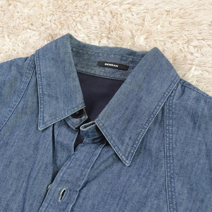 デンハム 美品 DENHAM シャンブレー 長袖シャツ S ポルトガル製