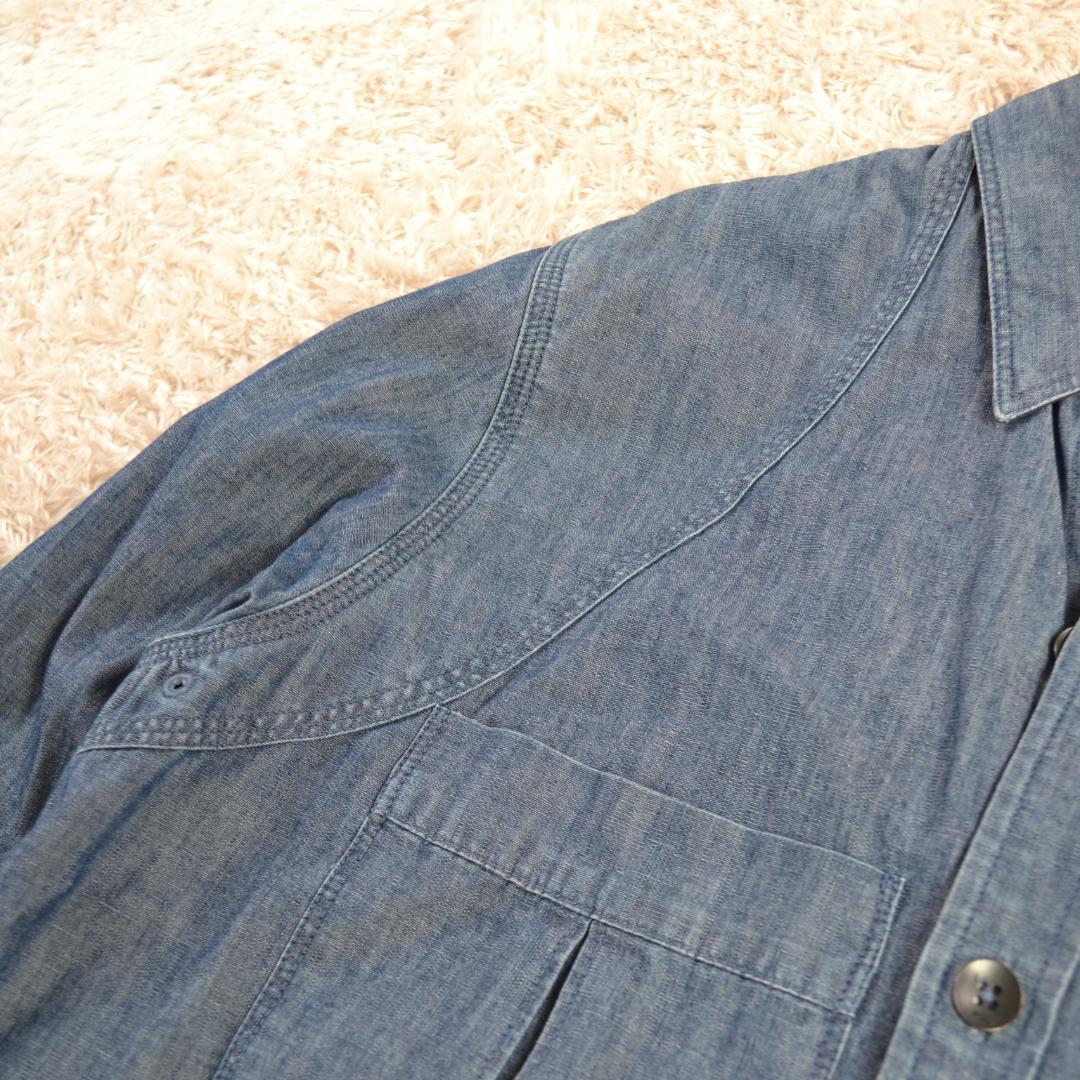 デンハム 美品 DENHAM シャンブレー 長袖シャツ S ポルトガル製