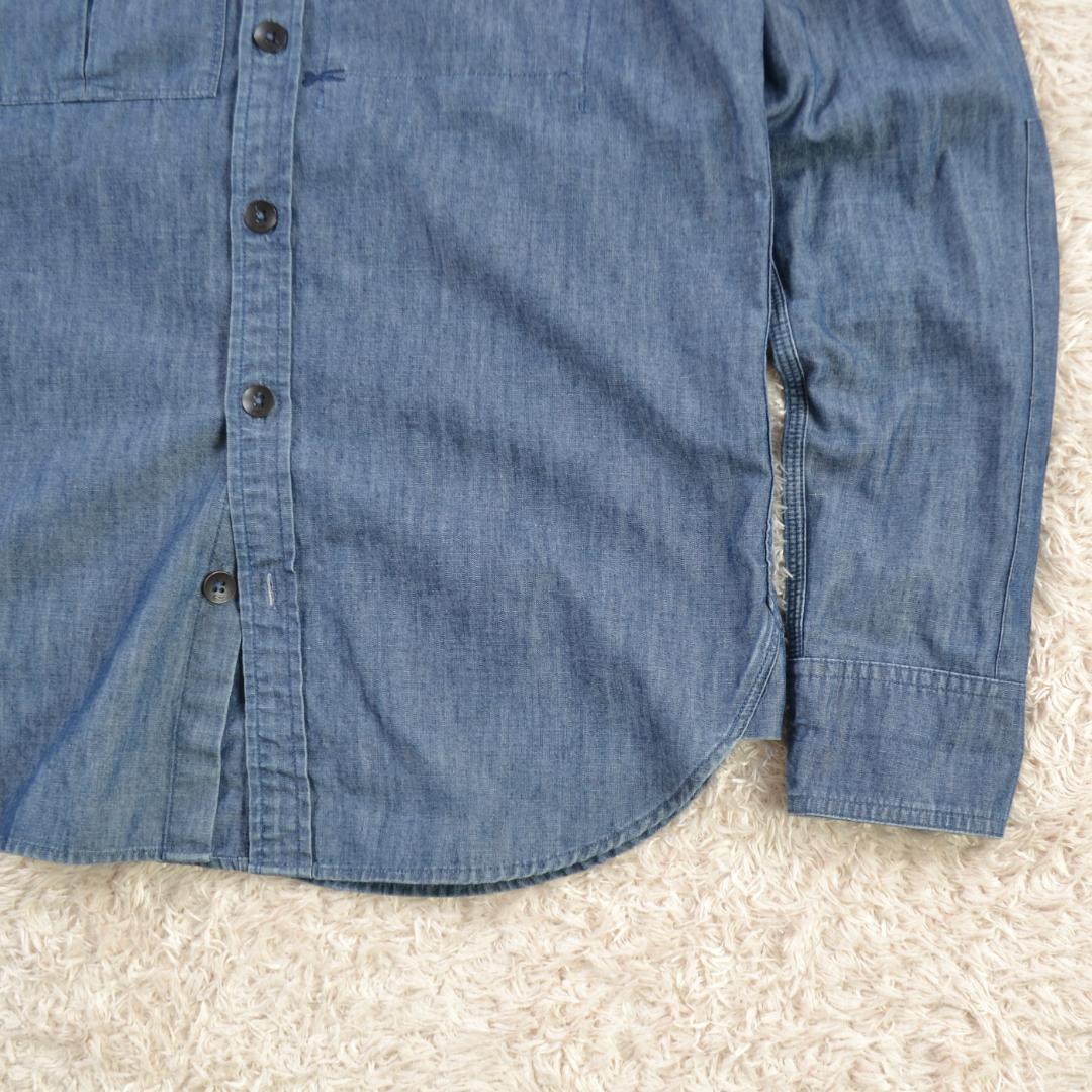 デンハム 美品 DENHAM シャンブレー 長袖シャツ S ポルトガル製