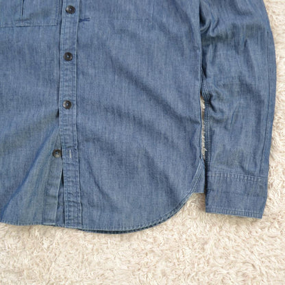 デンハム 美品 DENHAM シャンブレー 長袖シャツ S ポルトガル製