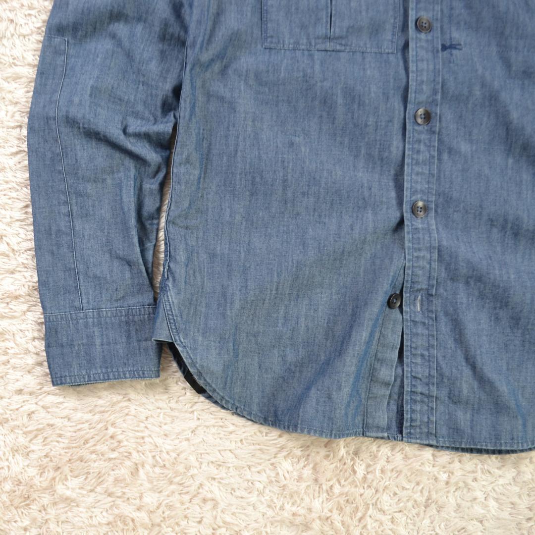 デンハム 美品 DENHAM シャンブレー 長袖シャツ S ポルトガル製