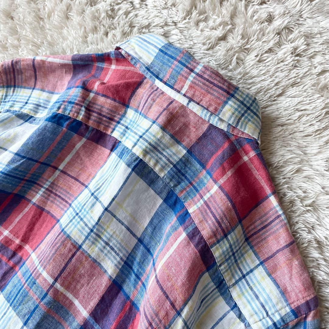ラルフローレン 美品 リネンシャツ XS マドラスチェック