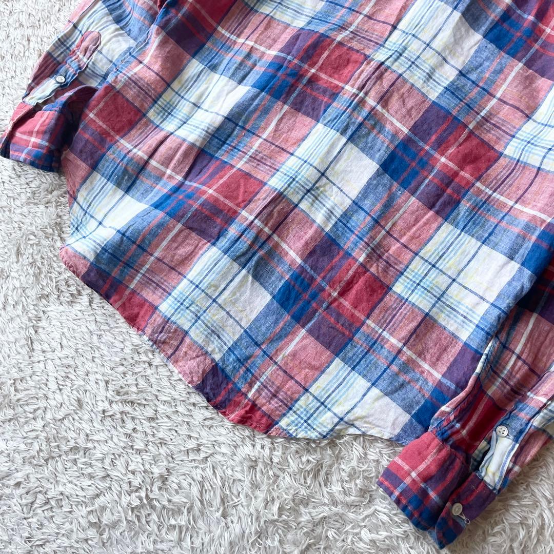 ラルフローレン 美品 リネンシャツ XS マドラスチェック
