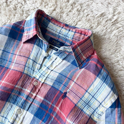 ラルフローレン 美品 リネンシャツ XS マドラスチェック