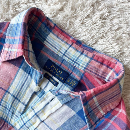 ラルフローレン 美品 リネンシャツ XS マドラスチェック