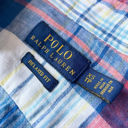 ラルフローレン 美品 リネンシャツ XS マドラスチェック