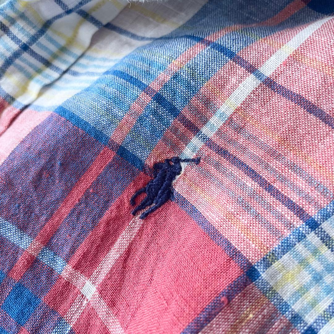 ラルフローレン 美品 リネンシャツ XS マドラスチェック