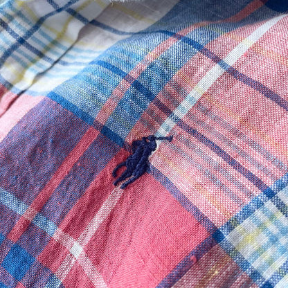 ラルフローレン 美品 リネンシャツ XS マドラスチェック