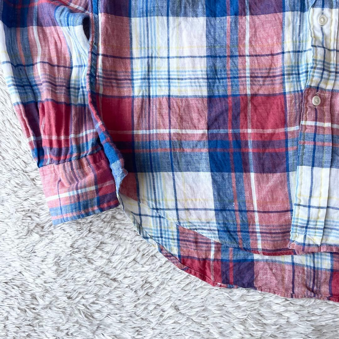 ラルフローレン 美品 リネンシャツ XS マドラスチェック